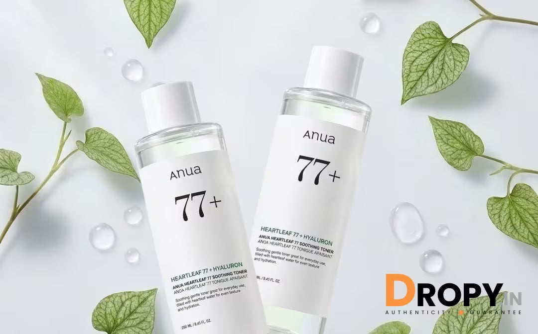 Anua Heartleaf 77 Soothing Toner review India - authentic Korean glass skin toner at Dropy