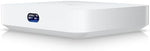 Ubiquiti UCG-Ultra enterprise router displaying the rear port configuration for internet input and local network connections.