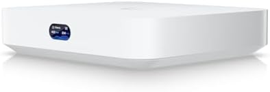 Ubiquiti UCG-Ultra enterprise router displaying the rear port configuration for internet input and local network connections.