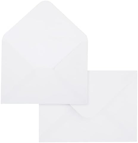 Juvale postcard style birthday invites next to its matching V flap envelope
