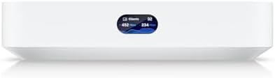 Ubiquiti UniFi network controller setup highlighting the USB-C power input port and included premium power adapter accessories.