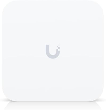 Top view of the square shaped Ubiquiti UX7 mesh scalable cloud gateway router.