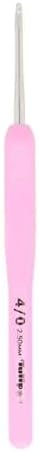 Tulip 2.5 millimeter crochet hook close up of polished aluminum tip