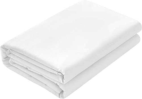 Full view of the 120 by 120 inches Recci Egyptian cotton sheet draped over a large premium mattress showcase