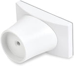 Side view showing the two inch width extension on a white baseboard