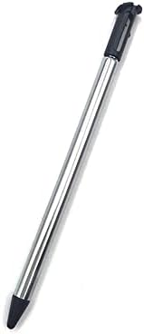 Extended and retracted view of the telescopic metal black stylus pen showing the adjustable length mechanism