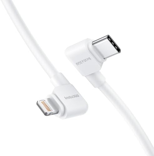 Official Insta360 145mm gimbal power cable for iPhone charging.