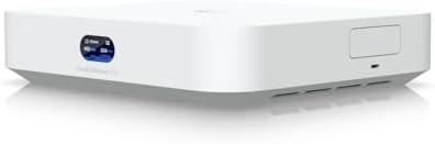Ubiquiti compact 2.5G multi-WAN security gateway angled view displaying ethernet ports