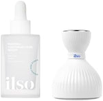 Ilso Moringa Tightening Pore Serum bottle with Dual Cooling Master tool set front view