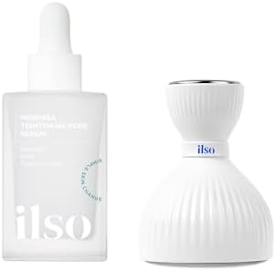 Ilso Moringa Tightening Pore Serum bottle with Dual Cooling Master tool set front view