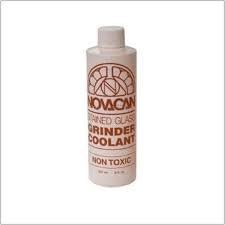 Novacan Stained Glass Grinder Coolant eight ounce front bottle view for diamond bit lubrication.