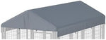 Gray replacement dog kennel roof cover top angle showing waterproof fabric