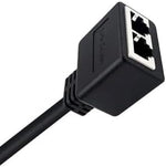 Close up of RJ45 ports on Fantia network splitter