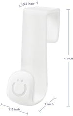 Close up view of the durable white polypropylene plastic utility hanger showing the curved over the tank design.