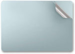 Demonstration of the scratch resistant 4H hardness texture on the premium blue vinyl laptop skin cover.