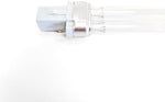Side angle perspective of the imported replacement UV-C light bulb for home air purification systems.