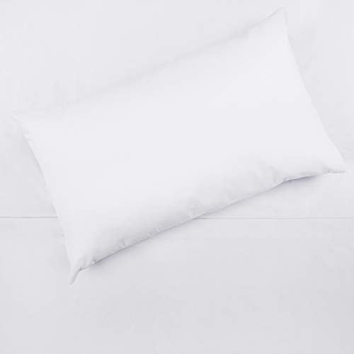 Tadpoles white toddler fitted sheet flat sheet and pillowcase laid out flat