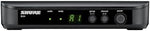 Shure BLX4 analog wireless receiver back panel showing balanced XLR output and quarter-inch audio connector