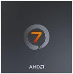 Side angle of the factory sealed AMD 7000 series desktop processor retail packaging highlighting product authenticity labels.