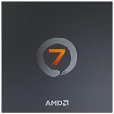 Side angle of the factory sealed AMD 7000 series desktop processor retail packaging highlighting product authenticity labels.