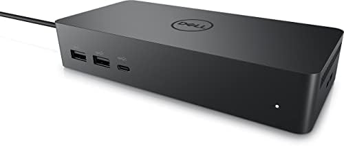Dell UD22 multi display universal dock showcasing front facing USB Type-A and Type-C peripheral inputs