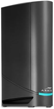 ARRIS SURFboard G34 rear view displaying four 1 Gigabit Ethernet ports and coaxial connector.