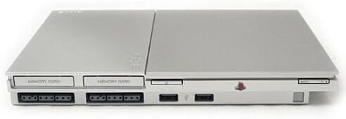 Premium satin silver retro gaming console ultra compact profile view