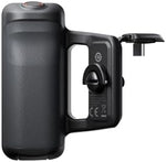 Side view of premium black camera accessory handle with USB-C connection cable