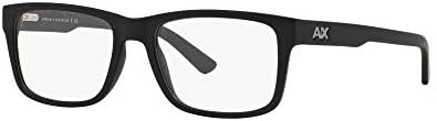 Side profile of Armani Exchange AX3016 matte black glasses