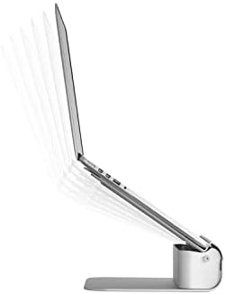 Authentic USA imported Rain Design laptop stand placed on an office table setting