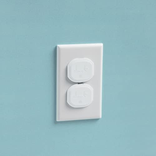 Safety 1st childproof electrical socket covers showing press and pull tab