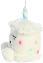 Premium fabric texture close up of the Aurora Adorable Palm Pals birthday cake plush.