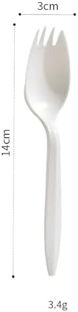 Degradable cornstarch safe white sporks for picnics and parties