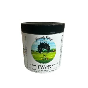 Handmade Aloe Vera Leave In and Lotion front view for skin and hair