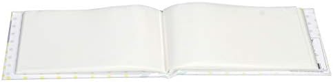 Malden baby memory book open page view showing the transparent horizontal four by six inch photo pockets