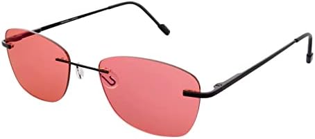 Braddell Optics rimless migraine glasses on white background