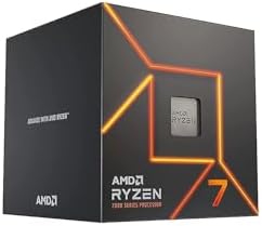 AMD Wraith Prism RGB cooler included inside the Ryzen 7 7700 package showing the fan blades and thermal fins.