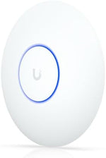 Ubiquiti UniFi U7 Lite ceiling mounted internet access hardware displaying low profile design in a modern interior room setting