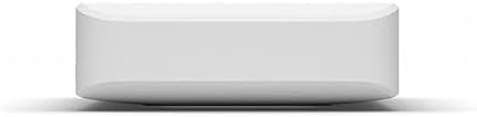 Ubiquiti USW-Lite-8-PoE network switch showcasing four green-labeled PoE plus ports and status indicator lights.