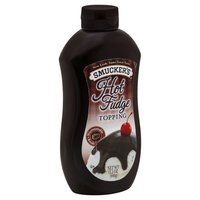 Smucker's Microwaveable Hot Fudge Dessert Topping front view bottle three pack