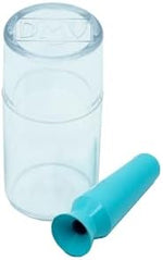 Close up of DMV light blue ventless scleral lens inserter