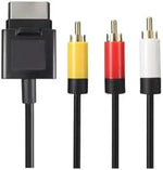 Tobysome gaming console replacement cord with yellow red and white plugs.