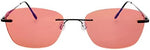 Side profile of Braddell Optics lightweight rimless migraine glasses