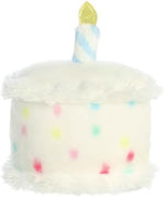 Side view of the stable bean filled base of the Aurora birthday cake stuffed animal.