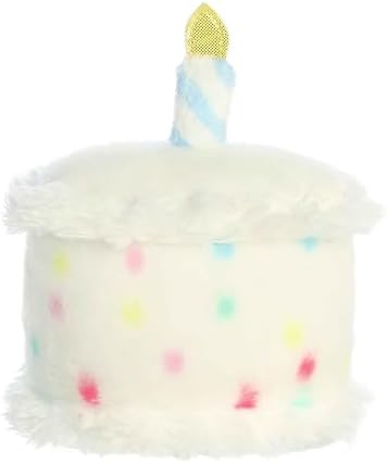 Side view of the stable bean filled base of the Aurora birthday cake stuffed animal.