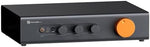 Fosi Audio ZP3 Balanced Preamplifier rear panel showing two RCA inputs and balanced XLR input options