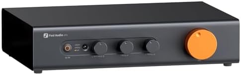 Fosi Audio ZP3 Balanced Preamplifier rear panel showing two RCA inputs and balanced XLR input options