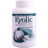 Kyolic Formula 102 garlic with enzyme vegetarian 100 capsules front view supplement bottle