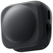 Matte black dual lens cover snapped onto action camera