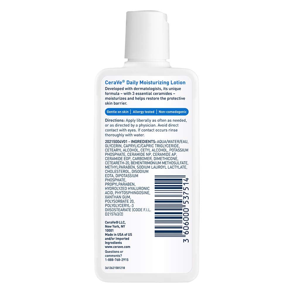 Travel Size 3 Ounce CeraVe Moisturizer With Hyaluronic Acid And Ceramides